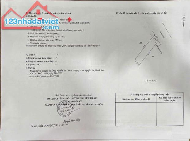 BÁN SÀO ĐẤT 15M MẶT TIỀN DT753 TÂN LỢI ĐỒNG PHÚ BÌNH PHƯỚC ĐÚNG 400TR - 2