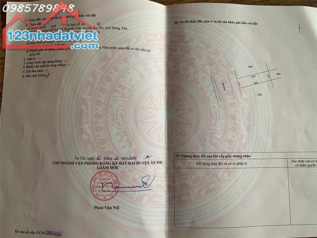 Cần tiền bán nhanh lô đất 90m2 Xã Nguyễn Trãi, Ân Thi, Hưng Yên, giá đầu tư