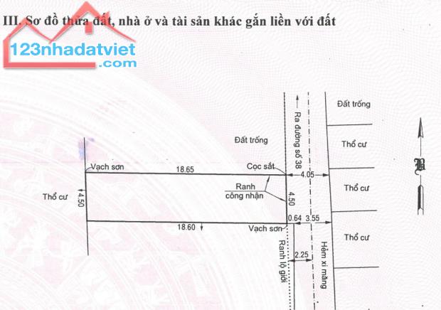 Bán lô đất đường số 38 Phường Hiệp Bình Chánh - TP Thủ Đức