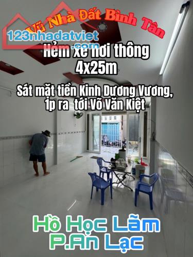 Bán nhà ngay Kinh Dương Vương Bình Tân. DT 100m2, hẻm xe hơi thông. Hơn 4 tỷ