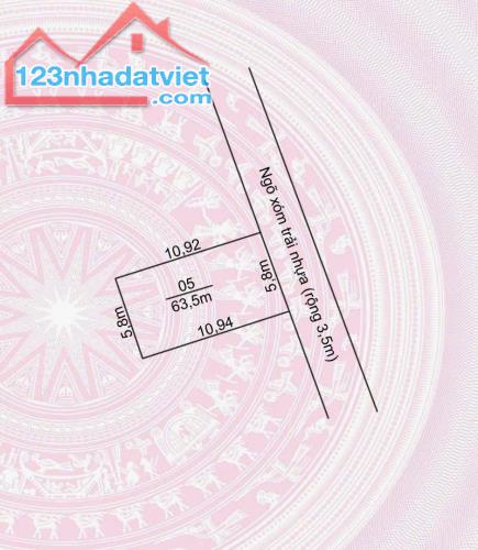 Bán lô đất 63,5m2 ngay trung tâm huyện Kiến Thụy giá chỉ 800 triệu