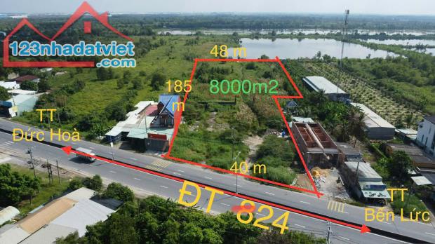 8000m2 đất mặt tiền tỉnh lộ 824, xã Lương Bình ,Bến Lức có 4000m2 thổ giá 50 tỷ - 2