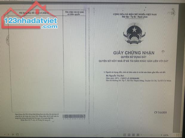 Chính Chủ Cần Bán Lô Đất gần Trường THCS Tân Thạnh Đông tại Xã Tân Thạch Đông, Huyện Củ - 1