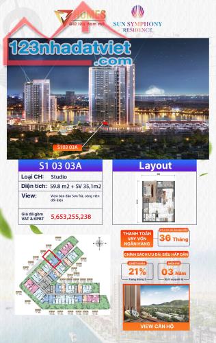Bán Căn Hộ Studio Sân Vườn Giá Tốt Sun Symphony Residence
