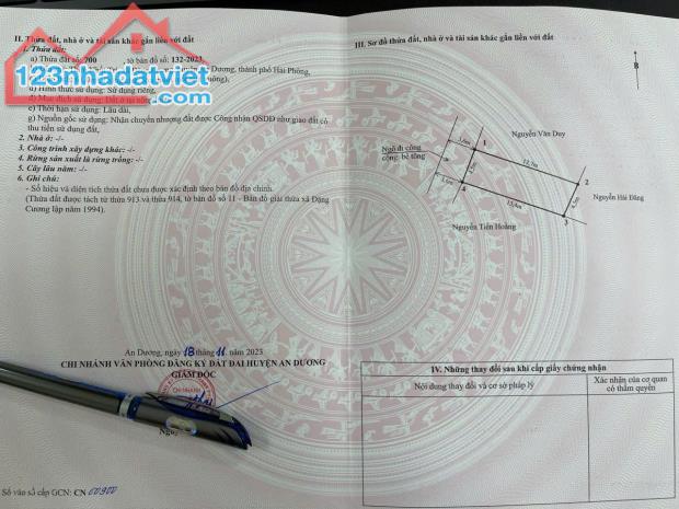 Bán 61m2 đất đường thông tại Nhất Trí, Đặng Cương. chỉ hơn tỷ tí