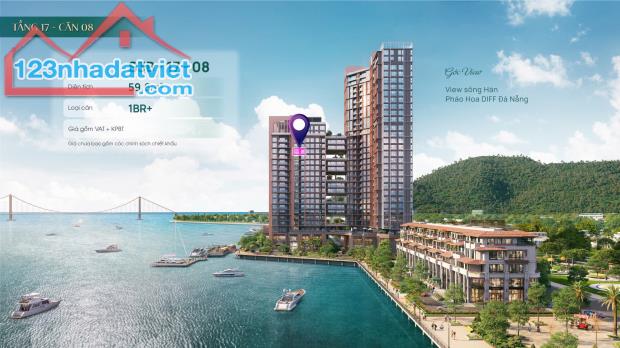 Căn tòa S3 DT 59.6m2 (1pn + 1) view về thành phố, sông Hàn và pháo hoa - Sun Symphony