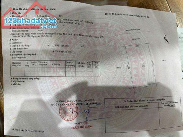 Bán lô đất đường vỉa hè lên tới 30m đường PHẠM VĂN ĐỒNG - P.THANH BÌNH - TPHD