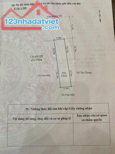 Chuyển nhượng lô đất 116m2 ngang 5m mặt đường Tl 362 Minh Tân Kiến Thụy