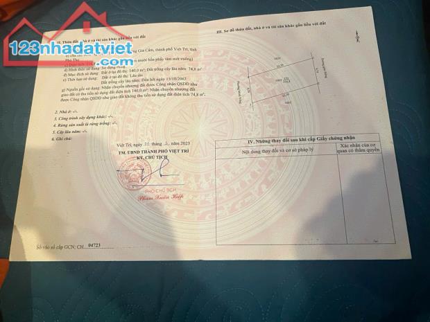 Bán đất đẹp tại Nguyễn Thái Học, Minh Nông, Việt Trì, Phú Thọ, 35,2 triệu / m2, 326,8 m2 - 1