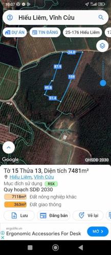CHÍNH CHỦ CẦN BÁN GẤP LÔ ĐẤT 2,66 HA ĐẤT XÃ TẠI HIẾU LIÊM  - H. VĨNH CỬU - ĐỒNG NAI.