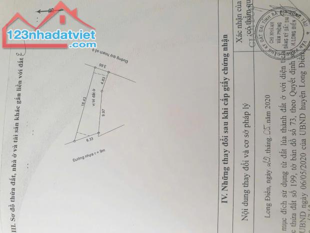 ĐẤT 2 MẶT TIỀN ĐƯỜNG QUY HOẠCH SỐ 9 LONG ĐIỀN