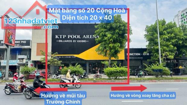 Cho thuê nhà mặt tiền 20A Cộng Hòa, P04, Tân Bình. Trệt, DT 800m2, 20x40 chỉ 280tr