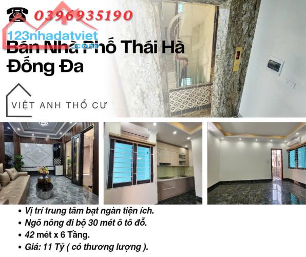 Bán nhà Thái Hà Đống Đa_Ngõ Nông_Ô Tô Đỗ Cổng_42mx6T_Giá: 11 Tỷ_Lh: 0396935190.