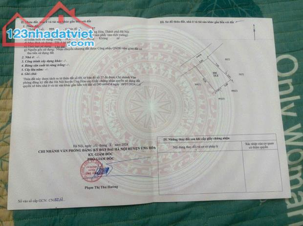 Cần bán lô đất thổ cư 59m tại Đặng Giang, Hoà Phú, Ứng Hoà, Hà Nội - 1