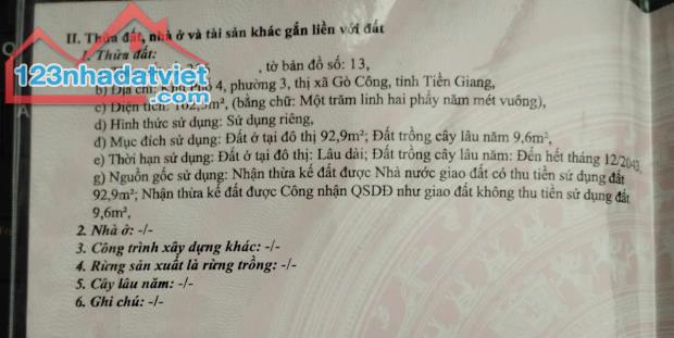 ĐẤT ĐẸP – GIÁ TỐT - CẦN BÁN Nhanh Lô Đất P3 Thành Phố Gò Công, Tiền Giang - 1