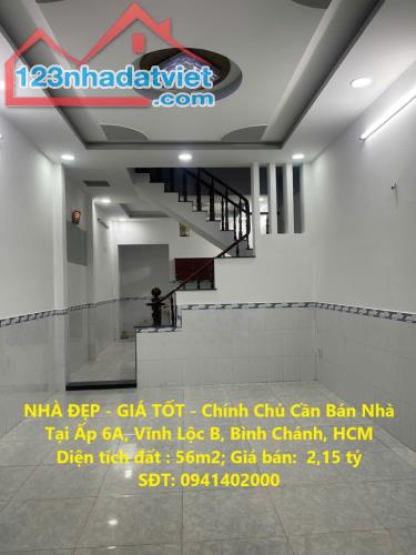 NHÀ ĐẸP - GIÁ TỐT - Chính Chủ Cần Bán Nhà Tại Ấp 6A, Vĩnh Lộc B, Bình Chánh, HCM