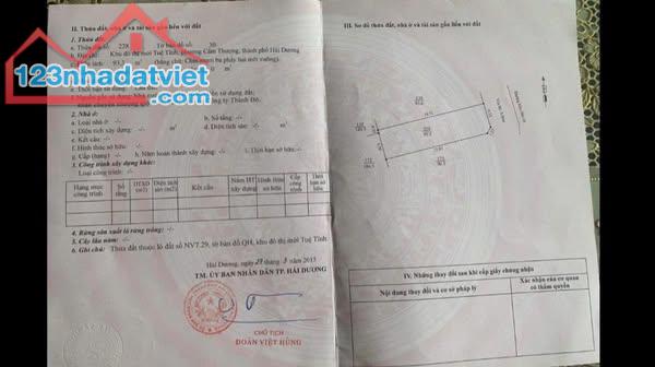 Bán lô nhà vườn mặt phố Nguyễn Cao, KĐT Tuệ Tĩnh, TP Hải Dương, 93.2m2, ngay ngã 4 - 4