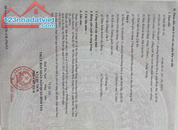 Chính chủ bán Nhà mặt tiền đường số 14, p.  Bình Hưng Hòa A,  Q.Bình Tân - 1