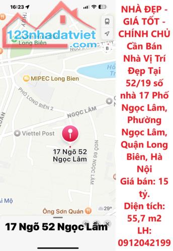 NHÀ ĐẸP - GIÁ TỐT - CHÍNH CHỦ Cần Bán Nhà Vị Trí Đẹp Tại Phường Ngọc Lâm, Quận Long Biên,