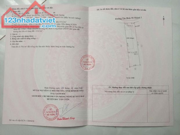 🏡 Bán Lô Đất 11x47=564,3m² 🌟 Mặt Tiền Đường Tân Bình 🚗 Bắc Tân Uyên, Bình Dương 💰 - 4