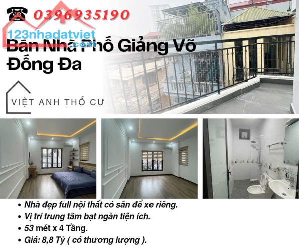 Bán nhà Giảng Võ Đống Đa_Hai Mặt Thoáng_Nhà Nội Thất Đẹp_53mx4T_Giá: 8.8 Tỷ, Lh: