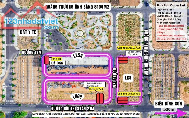 SHOPHOUSE 4 TẦNG MẶT BIỂN SỔ ĐỎ SỞ HỮU LÂU DÀI NGAY BÌNH SƠN OCEAN PARK K2 - 1