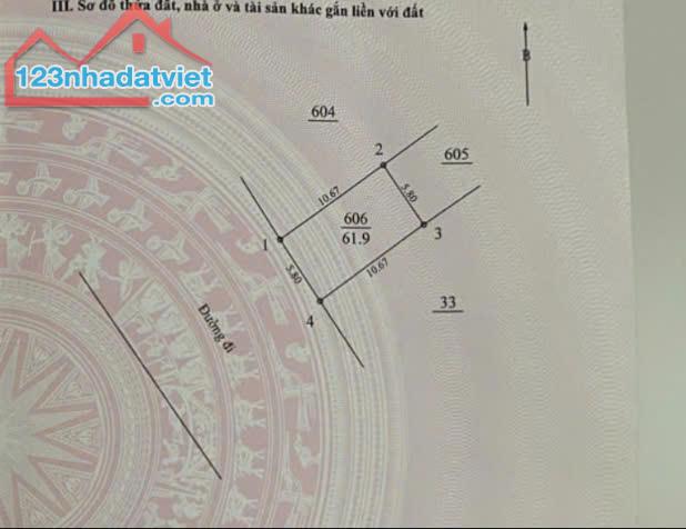 Tái định cư Vai Réo - Hòa Lạc, 62m2 full thổ, vỉa hè ô tô tránh nhau, chỉ 3 tỷ xíu