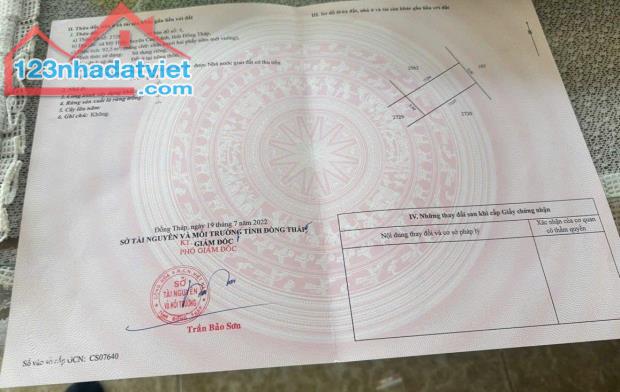 ĐẤT ĐẸP - GIÁ TỐT - Cần Bán Nhanh Lô Đất Vị Trí Đắc Địa Tại Xã Mỹ Hiệp, Cao Lãnh, Đồng - 1