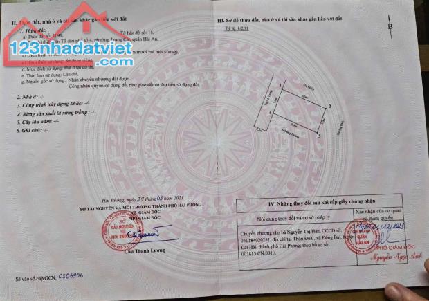 Bán lô đất sau một nhà mặt đường Tràng Cát, Hải An 45m2 giá 1.15 tỷ - 2