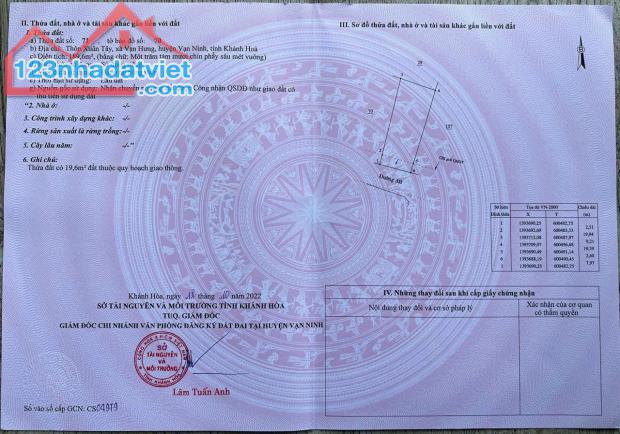 Bán đất đối diện KCN Dốc Đá Trắng Vạn Hưng Vạn Ninh khu kinh tế Vân Phong - 3