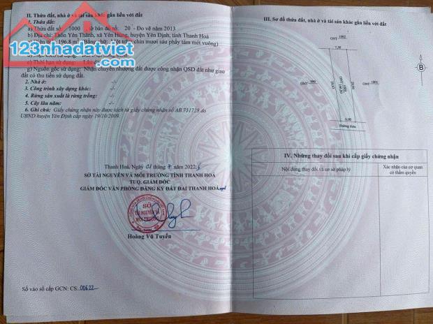VỊ TRÍ ĐẸP - ĐẦU TƯ SINH LỜI - Cần Bán 2 Lô Đất Tại Thôn Yên Thành, Xã Yên Hùng, Huyện - 1