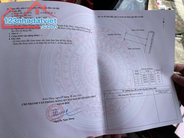 Bán lô đất 84,3m2 trục thôn Phong Cầu Đại Đồng Kiến Thụy Hải Phòng