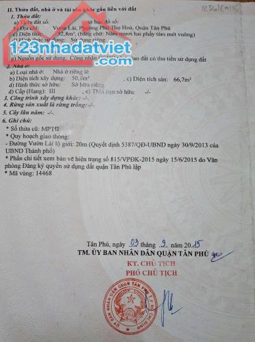 Bán nhà mặt tiền đường vườn Lài, Phú Thọ Hòa, Tân Phú