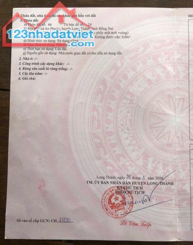 CẦN BÁN ĐẤT THỔ CƯ 100% – xã AN PHƯỚC, LONG THÀNH, ĐỒNG NAI