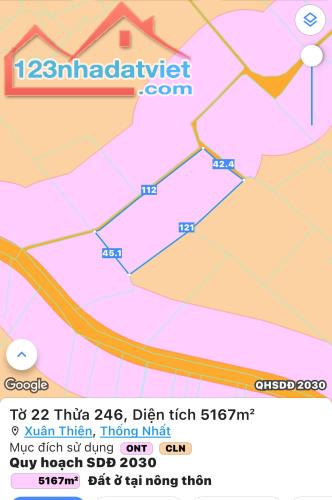 Chính Chủ Bán 5167m2 Đất Tại Xã Xuân Thiện, Huyện Thống Nhất, Đồng Nai ( dự kiến sắp lên - 4