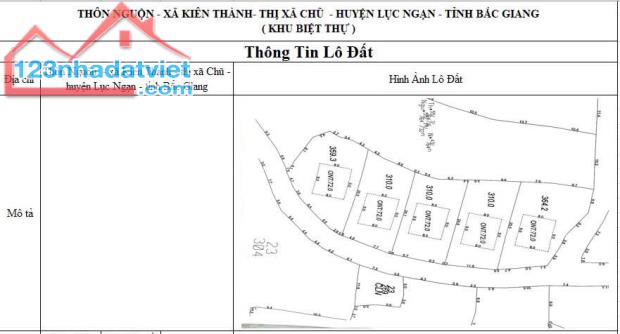 Bán 1.654m2 Đất Nền Đẹp Xã Kiên Thành, Thị Xã Chũ Cơ Hội Sinh Lời
