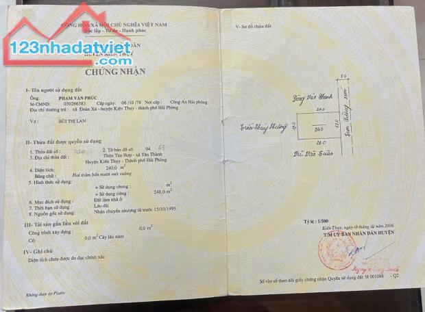 Bán đất Tân Thành - Dương Kinh - Hải Phòng