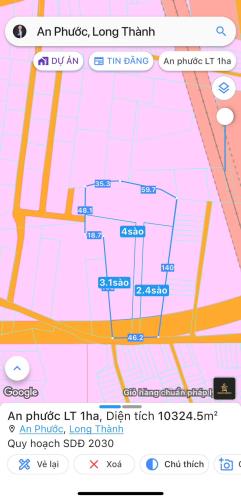 BÁN 1HA ĐẤT MẶT ĐƯỜNG BÙI THỊ XUÂN - AN PHƯỚC - CÁCH SÂN BAY LONG THÀNH 10KM