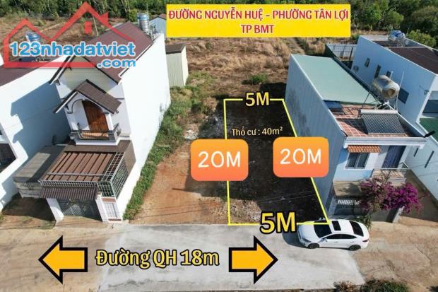 📣Bán #đất 5x20m Mặt Tiền Nguyễn Huệ cách Nguyễn Hữu Thấu 100m Buôn Ma Thuột - 3