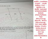 ĐẤT CHÍNH CHỦ - GIÁ ĐẦU TƯ - BÁN Lô ĐẤT NGAY VINHOME ĐAN PHƯỢNG