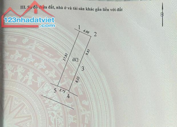 BẮC TỪ LIÊM,BÁN MẢNH ĐẤT ĐẸP 69,2㎡ NỞ HẬU, KINH DOANH,TRƯỚC CỬA Ô TÔ TRÁNH NHAU