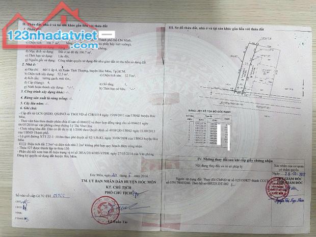 BÁN NHÀ NGAY TRẦN VĂN MƯỜI, HÓC MÔN, GIÁ 860TR, SHR, DT 106M2 - 5