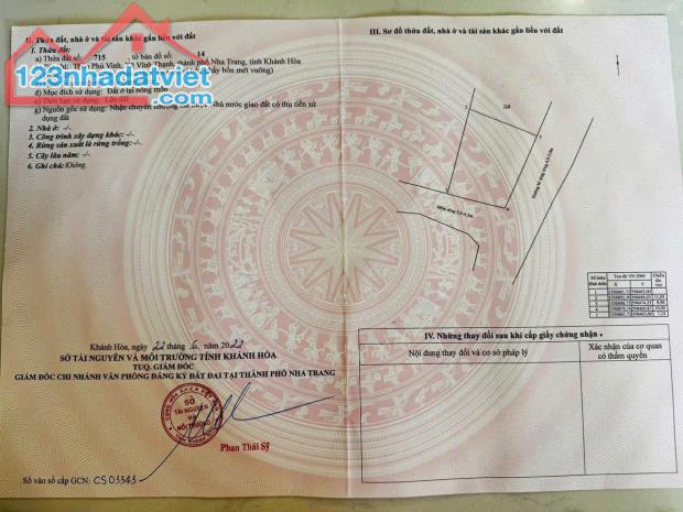 Bán lô góc tại xã Vĩnh Thạnh, Nha Trang . Giá : 2 tỷ 190 triệu - 2