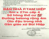 BÁN RẺ NHÀ TAM HIỆP, SỔ THỔ CƯ GẦN GIÁO XỬ BÙI HIỆP, OTO ĐẬU TRONG NHÀ