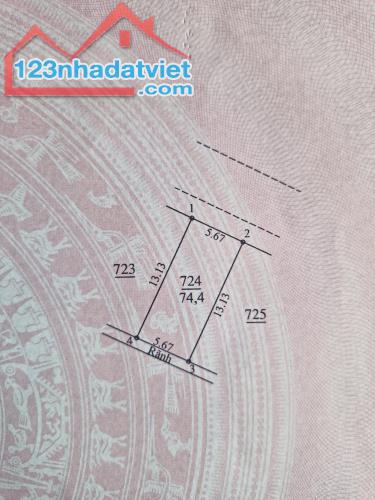 Bán đất DV KĐT Kim Chung, Hoài Đức, 74.4m, mặt tiền 5.67m giá 13.3 tỷ