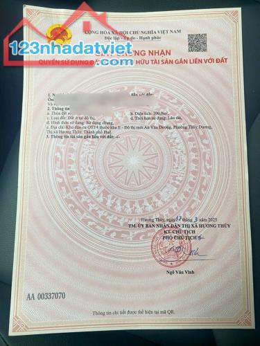 Bán đất 100m2 KQH Thuỷ Dương, Khu mới OTT4 – Khu đô thị An Vân Dương, gần trường FPT - 3