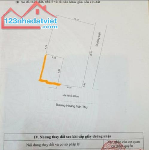 Bán lô đất Góc 2 mặt tiền Hoàng Văn Thụ, Phước Ninh, Hải Châu, DT: 286m2, giá 52 tỷ tl