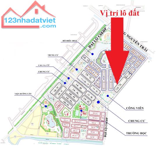 Bán đất LK5 KĐT Núi Long – Hướng Đông Nam, đường 10.5m, pháp lý rõ ràng, giá chỉ từ 2x tri