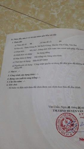 Chính chủ cần bán gấp lô đất thôn Giảng B, Suối Giàng, Văn Chấn