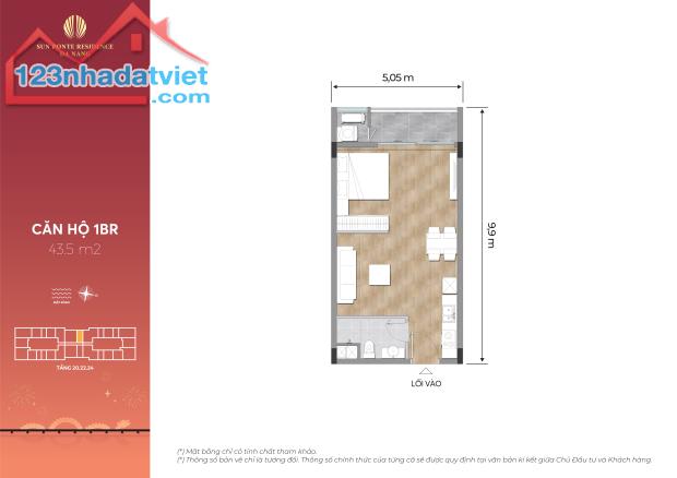 Chủ cần bán căn Studio 43.5m2 trực diện sông tầng cao giá 4 tỷ 5 có tl - 4